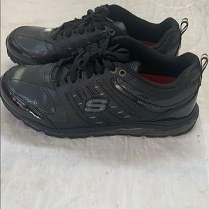 Black dressy Skechers work shoes